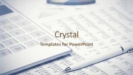  Presentation with financial accounting - PPT layouts featuring financial accounting pen and calculator background and a sky blue colored foreground