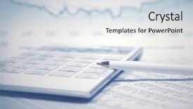  Presentation with financial market - Amazing presentation design having financial accounting stock market graphs backdrop and a sky blue colored foreground