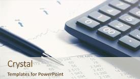  Presentation with financial market - Cool new presentation theme with financial accounting stock market graphs backdrop and a sky blue colored foreground