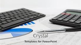  Presentation with financial market - Slide set enhanced with graphs and charts analysis pen background and a light gray colored foreground