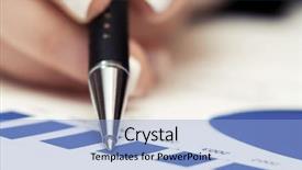  Presentation with financial market - Colorful presentation theme enhanced with financial accounting stock market graphs backdrop and a light blue colored foreground