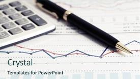  Presentation with financial analysis - Colorful theme enhanced with financial accounting stock market graphs backdrop and a sky blue colored foreground
