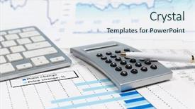  Presentation with financial market - Slide deck featuring financial accounting stock market graphs background and a sky blue colored foreground