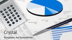  Presentation with financial market - Colorful slide set enhanced with financial accounting stock market graphs backdrop and a light gray colored foreground