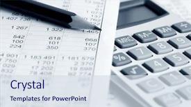  Presentation with financial accounting - PPT theme featuring financial accounting background and a sky blue colored foreground