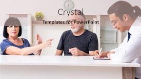  Presentation with old couple - Beautiful PPT theme featuring financial-advisor-giving-retirement-advice backdrop and a soft green colored foreground