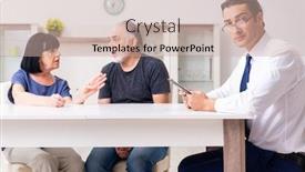  Presentation with old couple - Colorful slide deck enhanced with financial-advisor-giving-retirement-advice backdrop and a soft green colored foreground