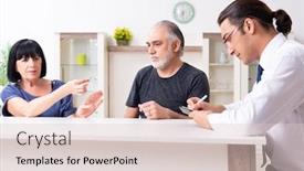  Presentation with old couple - Audience pleasing PPT theme consisting of financial-advisor-giving-retirement-advice backdrop and a lemonade colored foreground