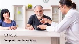  Presentation with old couple - Audience pleasing theme consisting of financial-advisor-giving-retirement-advice backdrop and a soft green colored foreground