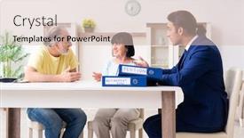  Presentation with old couple - Amazing slide set having financial-advisor-giving-retirement-advice backdrop and a soft green colored foreground