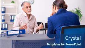  Presentation with retirement - Slide deck featuring financial-advisor-giving-retirement-advice background and a ocean colored foreground