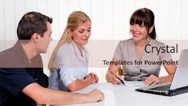  Presentation with counseling session - PPT layouts having financial aid - husband and wife background and a coral colored foreground