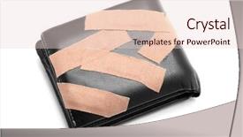  Presentation with medical procedure simulation using blood - Slide set featuring financial aid - wallet with medical plaster background and a lemonade colored foreground