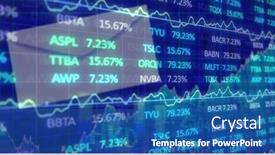  Presentation with market data - PPT theme with financial-and-stock-market-data background and a ocean colored foreground