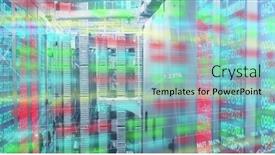  Presentation with computer storage - Slide set featuring financial-and-stock-market-data background and a light blue colored foreground