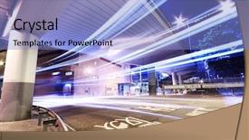  Presentation with freeway - Theme consisting of financial blue - modern urban city with freeway background and a light blue colored foreground