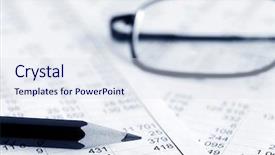  Presentation with accounting budget - Audience pleasing presentation theme consisting of financial budget - accounting backdrop and a sky blue colored foreground