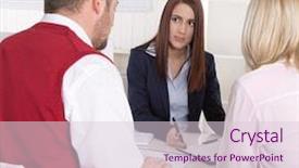  Presentation with blue financial - Colorful PPT theme enhanced with financial business meeting young married backdrop and a  colored foreground