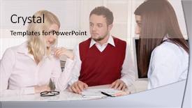  Presentation with married couple - PPT layouts having financial business meeting young married background and a soft green colored foreground