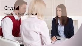  Presentation with married couple - Audience pleasing slide deck consisting of financial business meeting young married backdrop and a soft green colored foreground