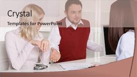  Presentation with married couple - Cool new PPT layouts with financial business meeting young married backdrop and a soft green colored foreground