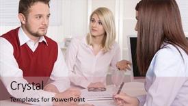  Presentation with married couple - PPT theme enhanced with financial business meeting young married background and a coral colored foreground