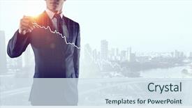  Presentation with financial - Presentation enhanced with financial business services background and a sky blue colored foreground