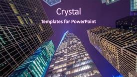  Presentation with financial center - Presentation featuring financial center - famous skyscrapers of new york background and a  colored foreground