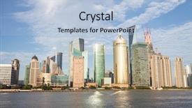  Presentation with singapore city landscape - Colorful presentation enhanced with financial center - landscape of modern city shanghai backdrop and a  colored foreground