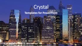  Presentation with new heights - Presentation featuring financial center - lower manhattan viewed from brooklyn background and a ocean colored foreground