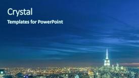  Presentation with harlem new york - Cool new PPT theme with financial center - view of new york manhattan backdrop and a ocean colored foreground