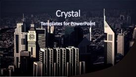  Presentation with financial center - Slides featuring financial center of the asia background and a  colored foreground