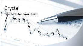  Presentation with financial market - Theme featuring financial chart background and a white colored foreground
