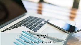  Presentation with in financial action - Amazing PPT theme having financial charts on the table backdrop and a light blue colored foreground