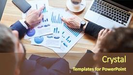  Presentation with german shepherd two young puppys - Beautiful theme featuring financial charts while discussing statistics backdrop and a tawny brown colored foreground