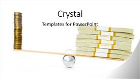  Presentation with balance - Audience pleasing slides consisting of financial concept - balance between coins backdrop and a white colored foreground