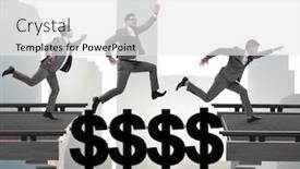  Presentation with crossing bridge - Beautiful theme featuring financial-concept-crossing-dollar-bridge backdrop and a white colored foreground