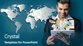  Presentation with financial money market - PPT layouts consisting of financial concept make money background and a ocean colored foreground