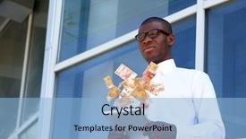  Presentation with internet of things iot concept - Theme enhanced with financial concept make money background and a light blue colored foreground