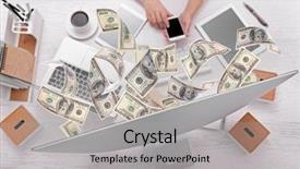  Presentation with internet - Theme having financial concept make money background and a light gray colored foreground