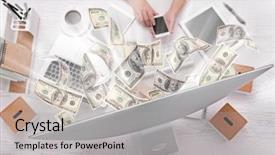  Presentation with financial money market - Amazing slides having financial concept make money backdrop and a light gray colored foreground