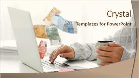  Presentation with credit card icon - PPT theme consisting of financial concept make money background and a  colored foreground