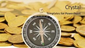  Presentation with financial markets - Theme with financial concept - navigating in difficult times for markets background and a yellow colored foreground