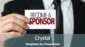  Presentation with sponsor - Beautiful PPT theme featuring financial contribution - become a sponsor backdrop and a ocean colored foreground