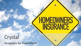  Presentation with homeowners insurance - Beautiful theme featuring financial contribution - homeowners insurance sign with sky backdrop and a light blue colored foreground