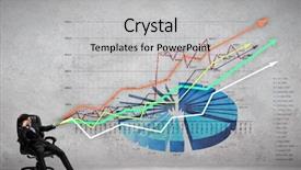  Presentation with growth chart - Slide set with financial corporate - image of young businessman pulling background and a light gray colored foreground