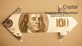  Presentation with 20 dollar bill - Beautiful presentation featuring financial crise - dollar bill arrow backdrop and a coral colored foreground