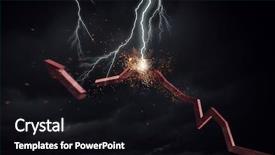  Presentation with financial crisis - Cool new PPT theme with financial crisis and bankruptsy mixed backdrop and a black colored foreground