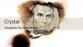  Presentation with financial budget - Presentation theme enhanced with financial crisis hole is in budget background and a coral colored foreground