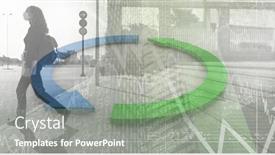  Presentation with arrows - Slide set having financial-data-and-circular-arrows background and a gray colored foreground